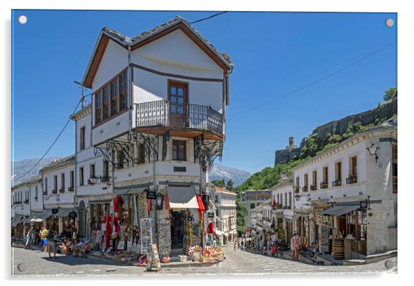Old Bazaar at Gjirokastra, Albania Acrylic by Arterra 
