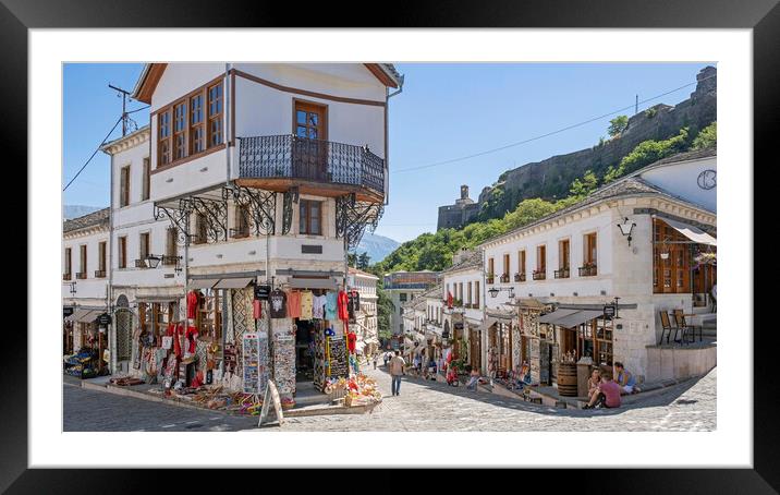 Old Bazaar in Gjirokaster, Albania Framed Mounted Print by Arterra 