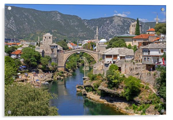 Stari Most in Mostar, Bosnia and Herzegovina Acrylic by Arterra 