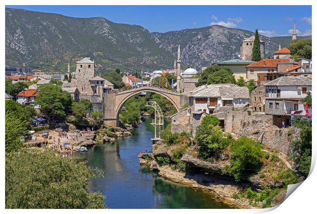 Stari Most in Mostar, Bosnia and Herzegovina Print by Arterra 