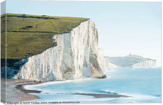 The Seven Sisters Cliffs, East Sussex Canvas Print by Justin Foulkes