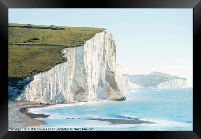 The Seven Sisters Cliffs, East Sussex Framed Print by Justin Foulkes