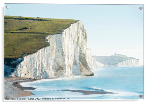 The Seven Sisters Cliffs, East Sussex Acrylic by Justin Foulkes