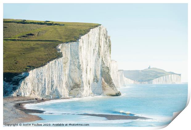 The Seven Sisters Cliffs, East Sussex Print by Justin Foulkes