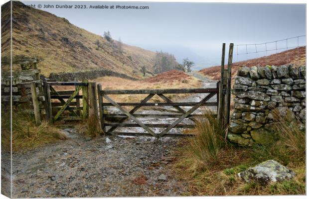 Puddingstone Bank Gate Canvas Print by John Dunbar