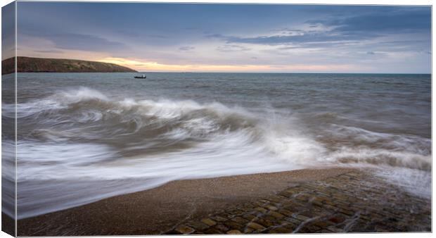 Filey Beach at High Tide Canvas Print by Tim Hill