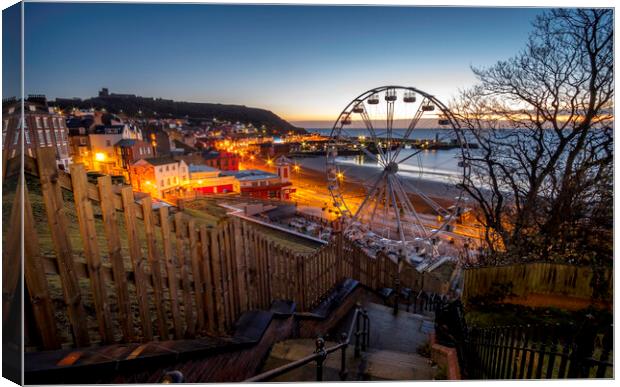 Scarborough Big Wheel and South Bay at Sunrise Canvas Print by Tim Hill