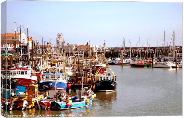 Scarborough harbor, Yorkshire. Canvas Print by john hill