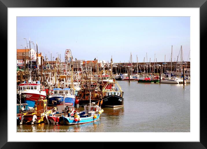 Scarborough harbor, Yorkshire. Framed Mounted Print by john hill