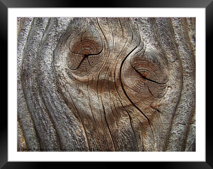 wood face Framed Mounted Print by Jo Beerens