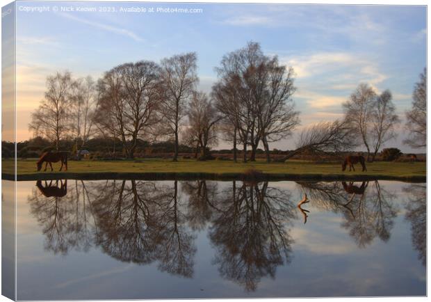 New Forest Winter reflections Canvas Print by Nick Keown