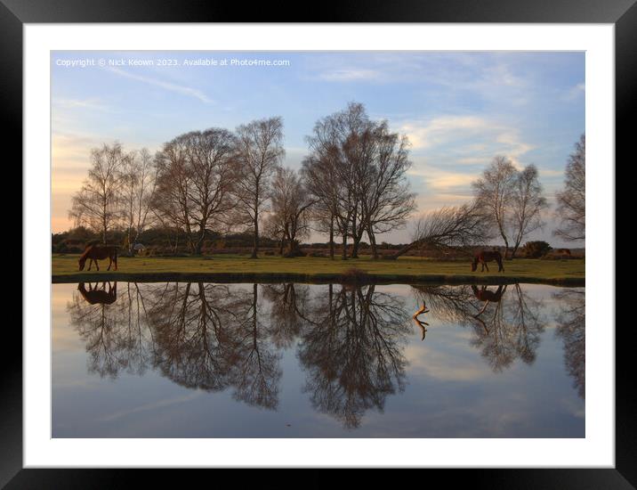 New Forest Winter reflections Framed Mounted Print by Nick Keown