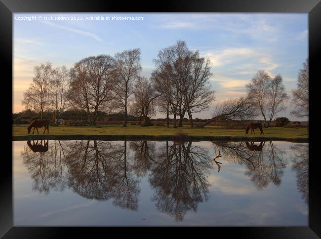 New Forest Winter reflections Framed Print by Nick Keown