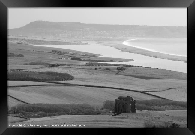 St Catherine's Chapel and Chesil Beach Framed Print by Colin Tracy