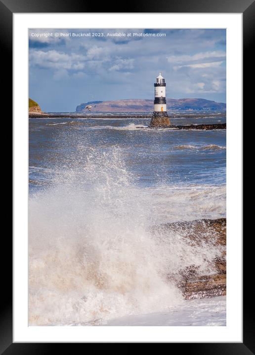 Penmon Point Lighthouse Anglesey Coast Framed Mounted Print by Pearl Bucknall