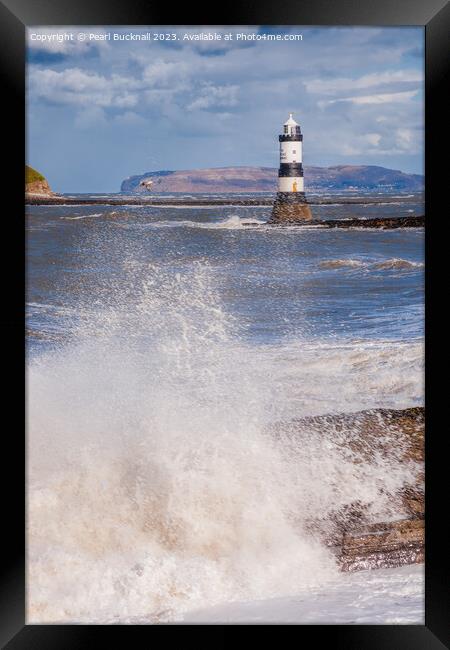 Penmon Point Lighthouse Anglesey Coast Framed Print by Pearl Bucknall