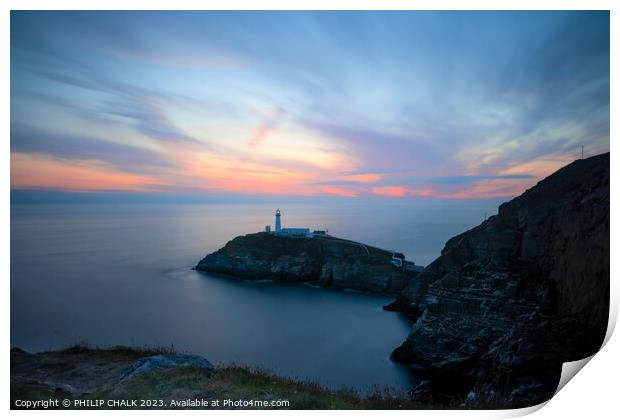 South stack lighthouse sunset 878  Print by PHILIP CHALK