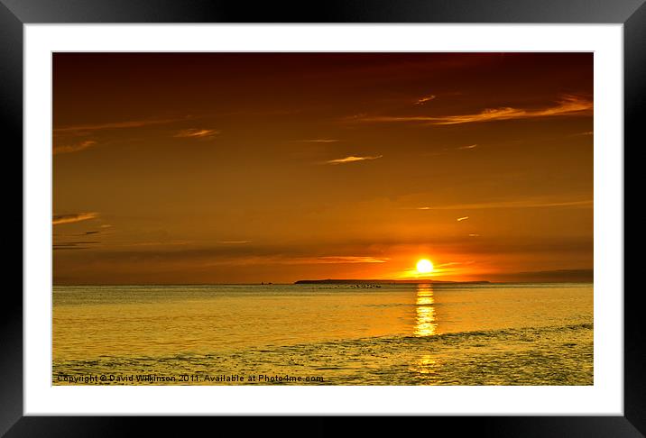 Lundy Island Sunset Framed Mounted Print by Dave Wilkinson North Devon Ph