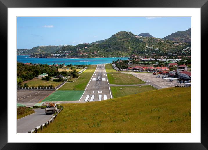 Gustaf III Airport on St Barts Framed Mounted Print by Roger Green