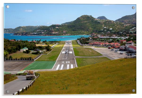 Gustaf III Airport on St Barts Acrylic by Roger Green