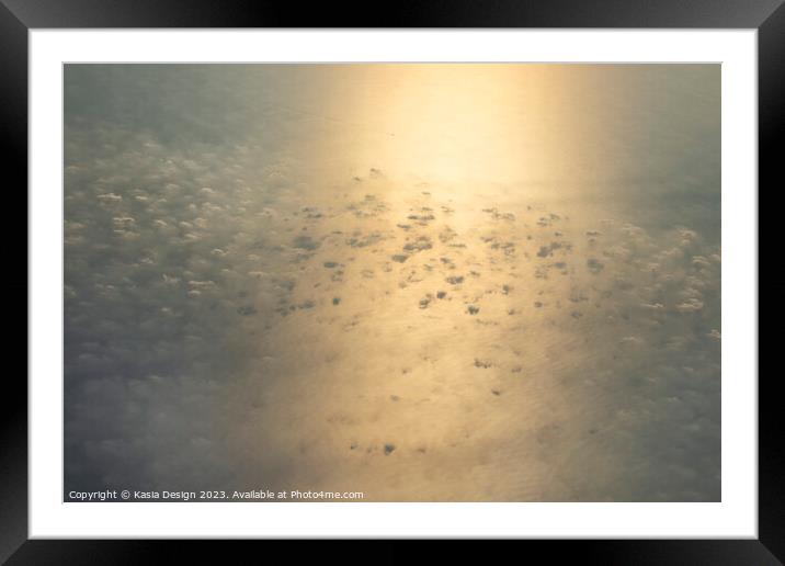 Flying over the North Sea in Sunshine  Framed Mounted Print by Kasia Design