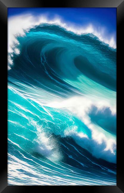 Ocean's Fury Framed Print by Roger Mechan