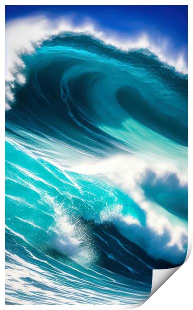 Ocean's Fury Print by Roger Mechan