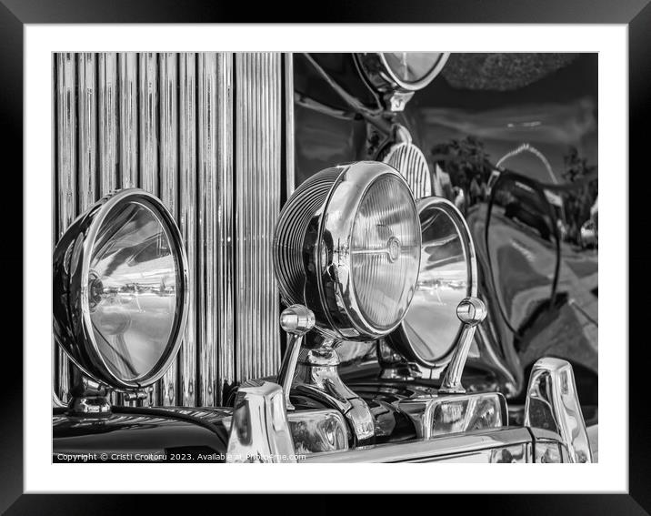 Old vintage car headlights. Framed Mounted Print by Cristi Croitoru