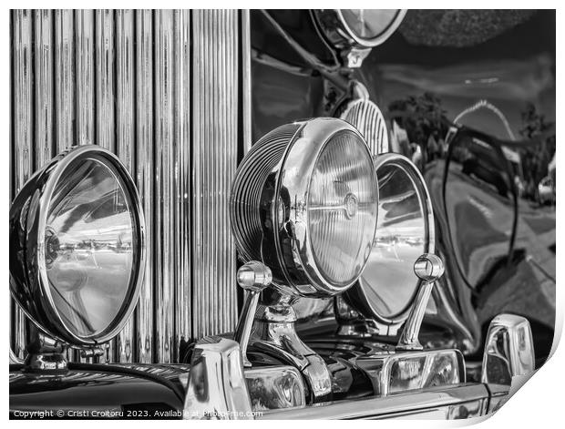 Old vintage car headlights. Print by Cristi Croitoru