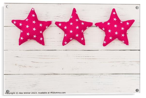 Pink stars decoration Acrylic by Alex Winter
