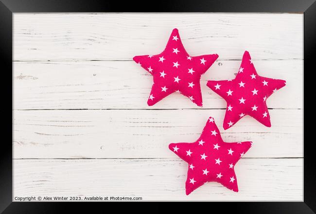 Pink stars decoration Framed Print by Alex Winter