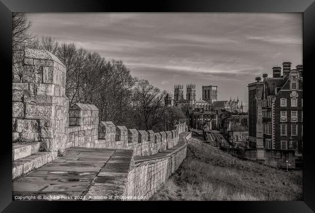 City Walls and York Minster Framed Print by Richard Perks