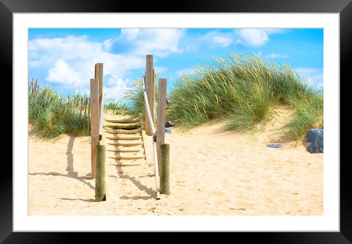 Sandy Steps at Brancaster Beach  Framed Mounted Print by Kelly Rix