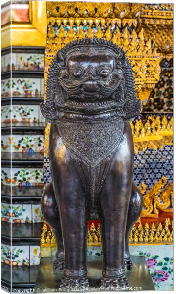 Dragon Statue Grand Palace Bangkok Thailand Canvas Print by William Perry
