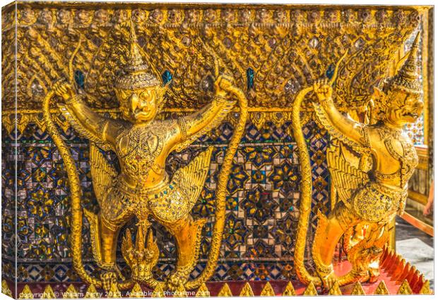 Guardians Entrance Emerald Buddha Temple Grand Palace Bangkok Th Canvas Print by William Perry
