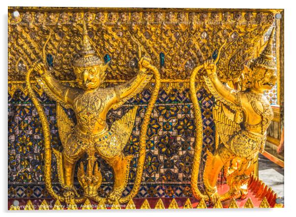 Guardians Entrance Emerald Buddha Temple Grand Palace Bangkok Th Acrylic by William Perry