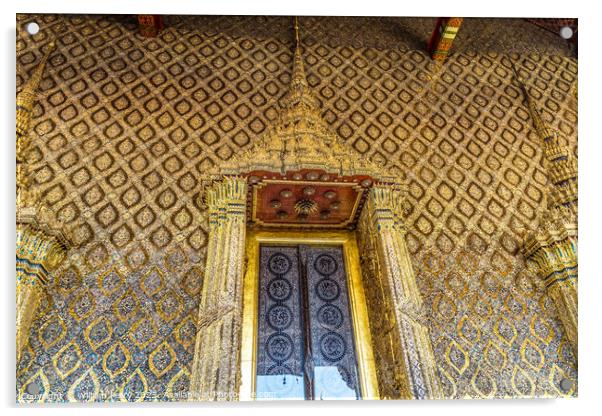 Door Emerald Buddha Temple Grand Palace Bangkok Thailand Acrylic by William Perry