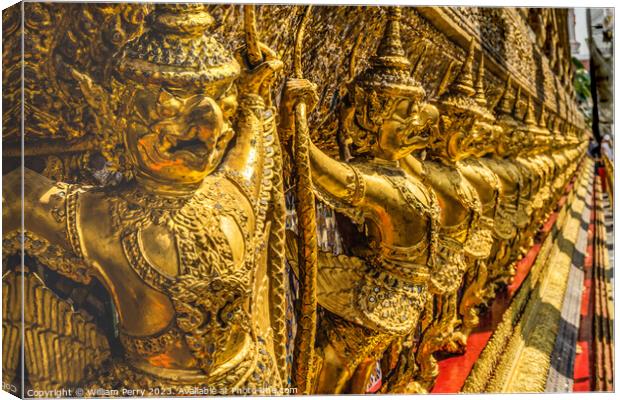 Guardians Entrance Emerald Buddha Temple Grand Palace Bangkok Th Canvas Print by William Perry
