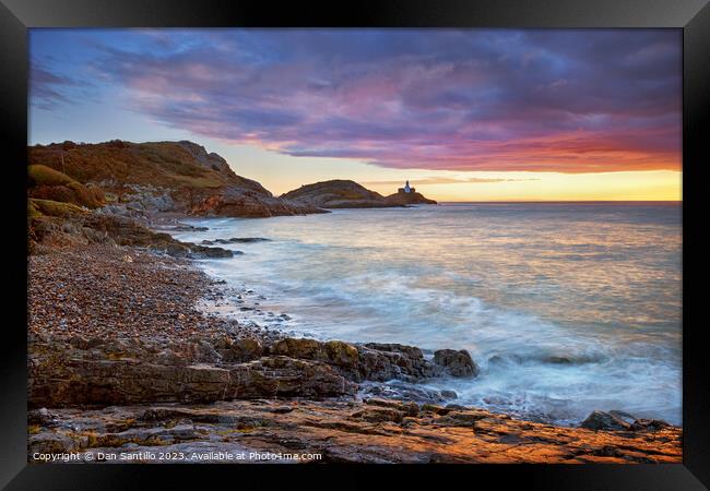 Mumbles Lighthouse, Bracelet Bay, Swansea Framed Print by Dan Santillo