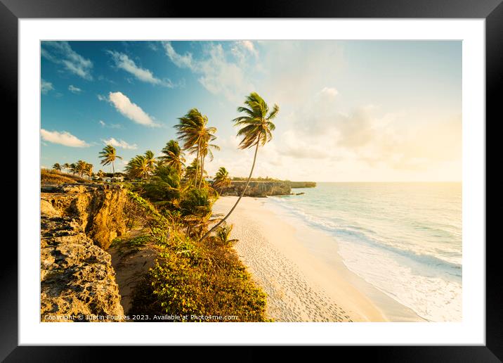 Bottom Bay at sunrise, Barbados, Caribbean Framed Mounted Print by Justin Foulkes