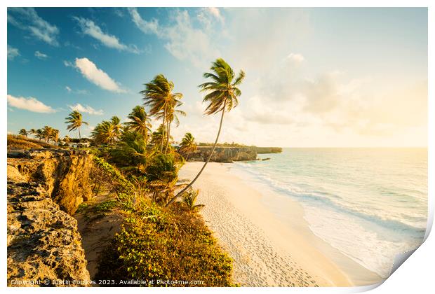 Bottom Bay at sunrise, Barbados, Caribbean Print by Justin Foulkes