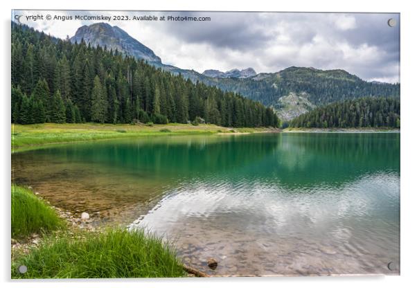 The Black Lake and Međjed Peak, Montenegro Acrylic by Angus McComiskey