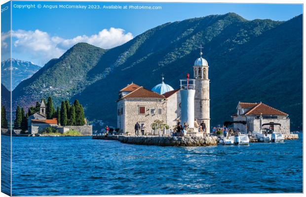 Departing Our Lady of the Rocks in Montenegro Canvas Print by Angus McComiskey