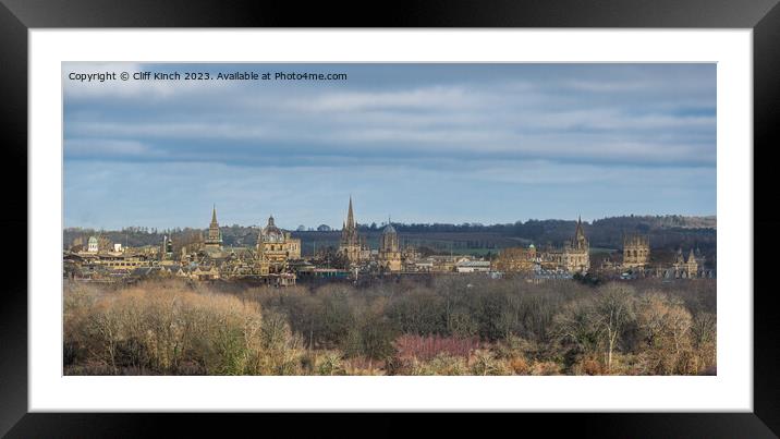Oxford Panorama Framed Mounted Print by Cliff Kinch