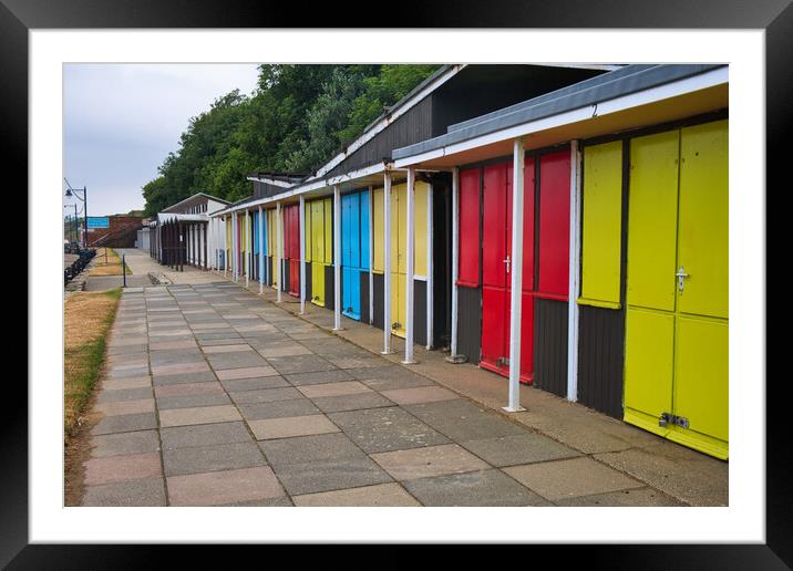 Filey Beach Huts Framed Mounted Print by Steve Smith