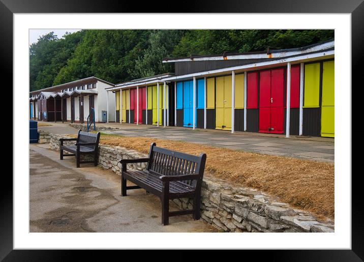 Filey Beach Huts Framed Mounted Print by Steve Smith