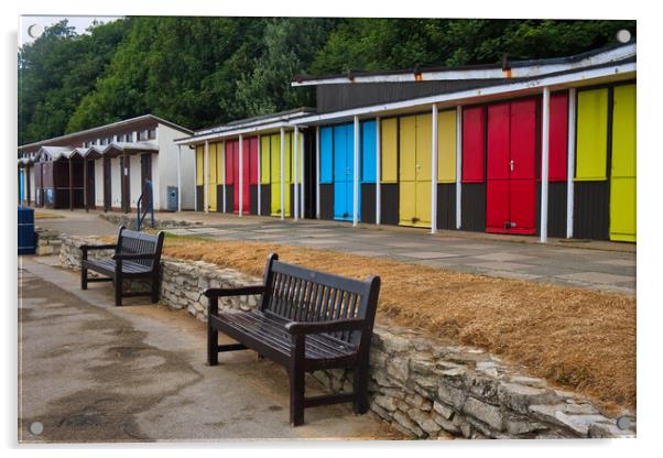 Filey Beach Huts Acrylic by Steve Smith