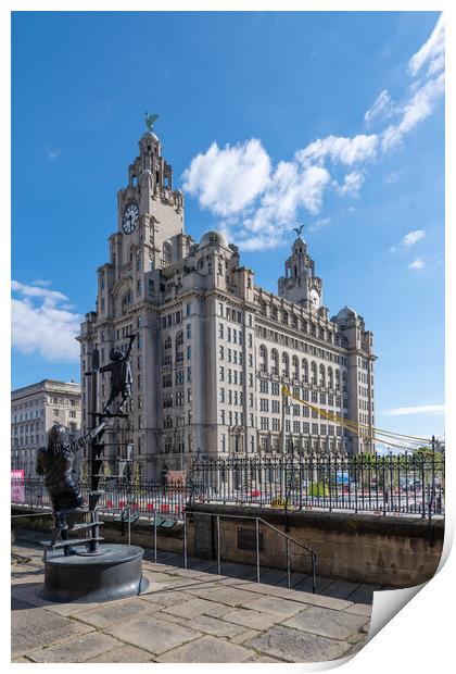 Liverpool Blitz Memorial and Royal Liver Building Print by Dave Wood