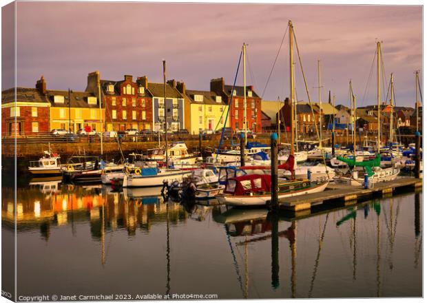 Serenity at Arbroath Harbour Canvas Print by Janet Carmichael