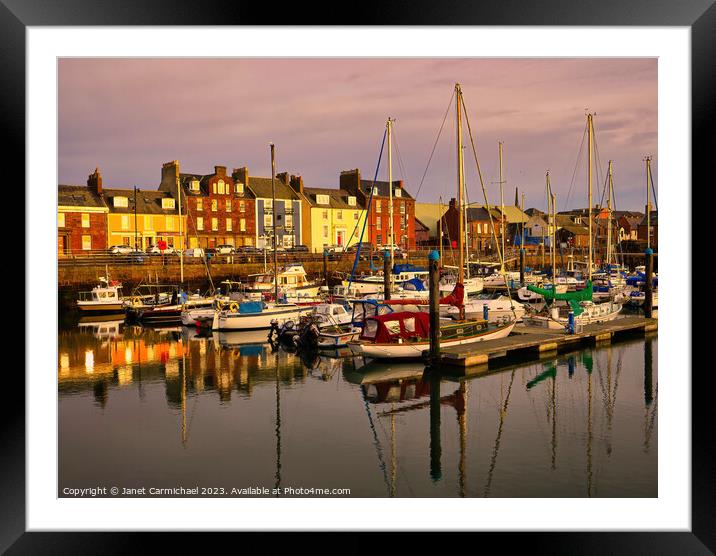 Serenity at Arbroath Harbour Framed Mounted Print by Janet Carmichael
